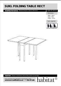 说明书 HabitatSuki (130x90x75)餐桌