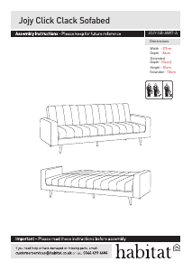 Priručnik Habitat Jojy Sofa na rasklapanje