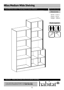 Kasutusjuhend Habitat Miles Medium Wide Raamaturiiul