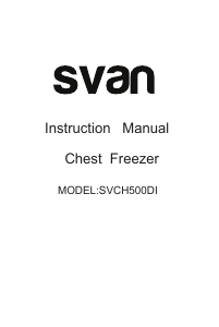 Manual de uso Svan SVCH500DI Congelador