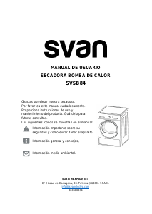 Manual de uso Svan SVSB84 Secadora