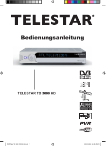 Bedienungsanleitung Telestar TD 3000 HD Digital-receiver