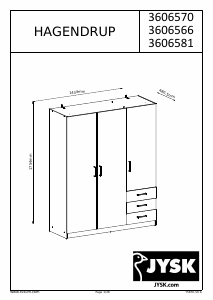 Manual JYSK Hagendrup (143x175x48) Roupeiro