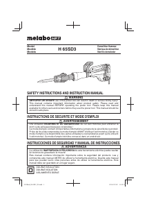 Mode d’emploi Metabo H 65SD3 Marteau-piqueur