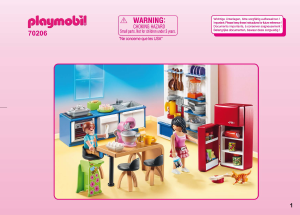 Manual Playmobil set 70206 Modern House Cozinha Familiar