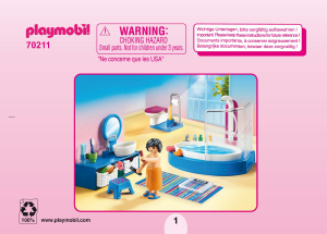 Manuale Playmobil set 70211 Modern House Bagno con vasca