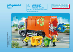 Manual Playmobil set 70200 Cityservice Camião de Reciclagem