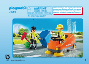 Handleiding Playmobil set 70203 Cityservice Straatveger