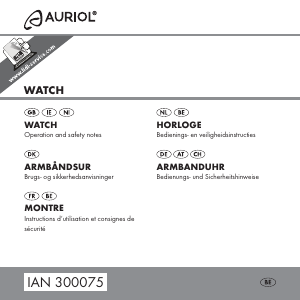 Bedienungsanleitung Auriol IAN 300075 Armbanduhr