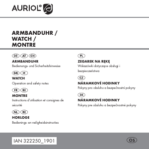 Manuál Auriol IAN 322250 Hodinky
