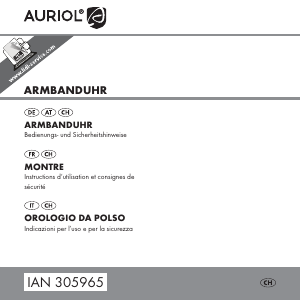 Manuale Auriol IAN 305965 Orologio da polso