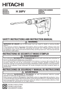 Manual Hitachi H 30PV Demolition Hammer