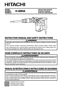 Manual de uso Hitachi H 45MA Martillo de demolición