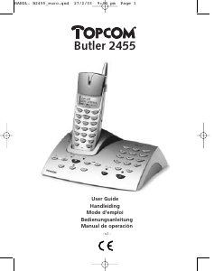 Manual Topcom Butler 2455 Wireless Phone