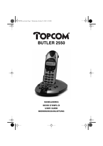 Mode d’emploi Topcom Butler 2550 Téléphone sans fil