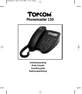 Mode d’emploi Topcom Phonemaster 150 Téléphone