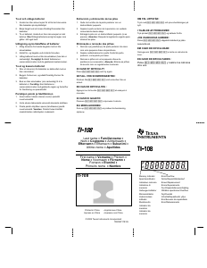 Manuale Texas Instruments TI-108 Calcolatrice