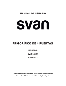 Manual de uso Svan SV4P183CN Frigorífico combinado