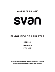 Manual de uso Svan SV4P183X Frigorífico combinado