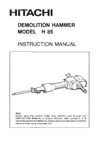 Manual Hitachi H 85 Demolition Hammer