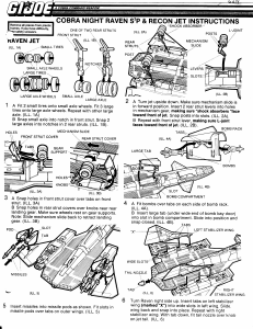 Manual Hasbro GI Joe Cobra Night Raven S3P & Recon Jet