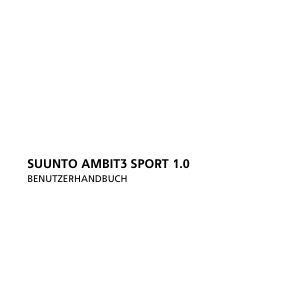 Bedienungsanleitung Suunto Ambit3 Sport Sportuhr