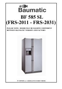 Manual Baumatic BF585SL Fridge-Freezer