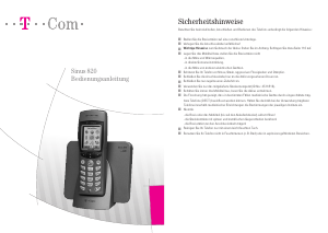 Bedienungsanleitung Telekom Sinus 820 Schnurlose telefon