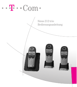 Bedienungsanleitung Telekom Sinus 212 Trio Schnurlose telefon