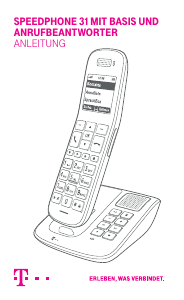 Bedienungsanleitung Telekom Speedphone 31 (mit basis und anrufbeantworter) Schnurlose telefon