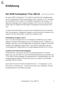 Bedienungsanleitung Telekom T-Fax 360 G4 Faxmaschine