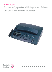 Bedienungsanleitung Telekom T-Fax 307PA Faxmaschine