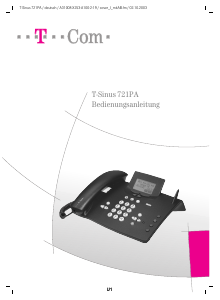 Bedienungsanleitung Telekom T-Sinus 721 PA Telefon