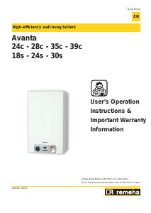 Manual Remeha Avanta 39c Central Heating Boiler