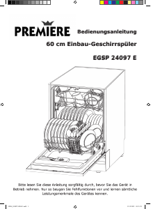 Bedienungsanleitung Premiere EGSP 24097 E Geschirrspüler