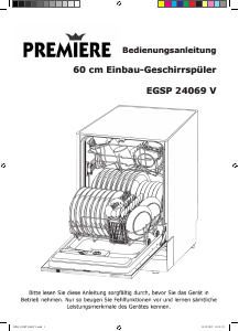 Bedienungsanleitung Premiere EGSP 24069 V Geschirrspüler