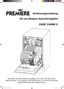 Bedienungsanleitung Premiere EGSP 24068 V Geschirrspüler