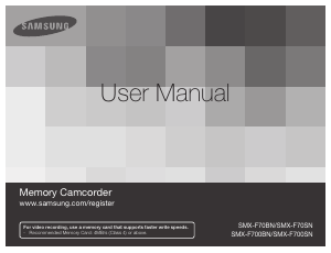 Handleiding Samsung SMX-F70BD Camcorder