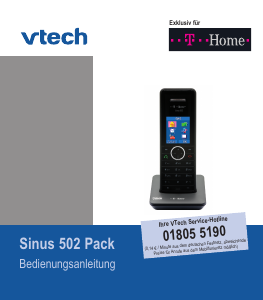 Bedienungsanleitung Vtech Sinus 502 Pack (Telekom) Schnurlose telefon