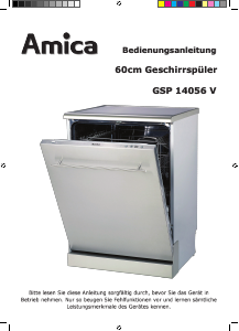 Bedienungsanleitung Amica GSP 14056 V Geschirrspüler