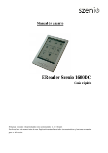 Manual de uso Szenio 1600DC E-reader