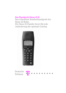 Bedienungsanleitung Telekom Sinus 45K Schnurlose telefon