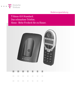 Bedienungsanleitung Telekom T-Sinus 410 Schnurlose telefon