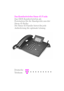 Bedienungsanleitung Telekom Sinus 45 P ISDN Telefon