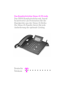 Bedienungsanleitung Telekom Sinus 45 PA ISDN Telefon