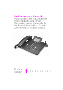 Bedienungsanleitung Telekom Sinus 45 PA Telefon