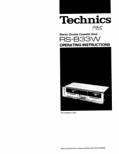 Handleiding Technics RS-B33W Cassetterecorder