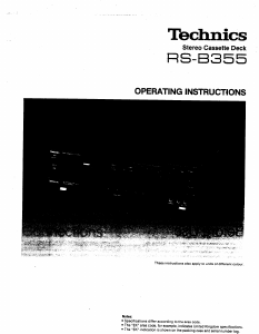 Bruksanvisning Technics RS-B355 Kassettbandspelare