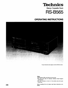 Handleiding Technics RS-B565 Cassetterecorder