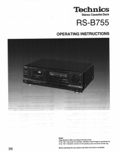 Handleiding Technics RS-B755 Cassetterecorder